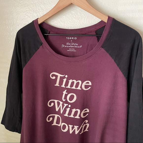 Torrid | Wine Down Classic Raglan Tee - Picture 2 of 7